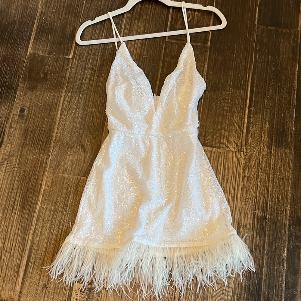 Lucy in the Sky - white sequin dress XS